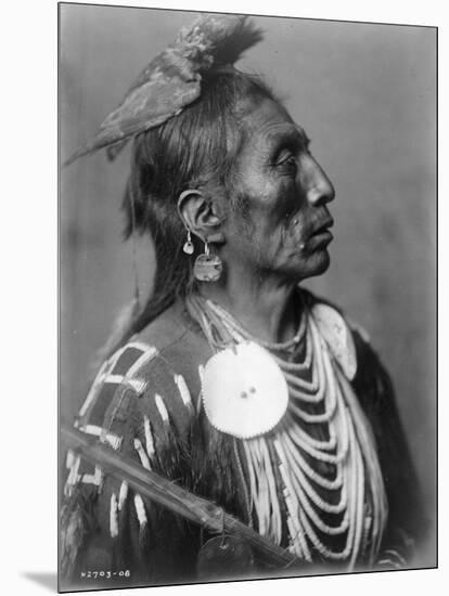 Crow Indian from Montana Native American Curtis Photograph-Lantern Press-Mounted Art Print