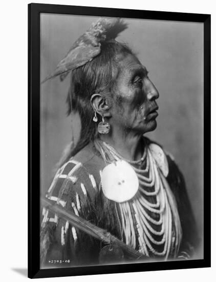 Crow Indian from Montana Native American Curtis Photograph-Lantern Press-Framed Art Print