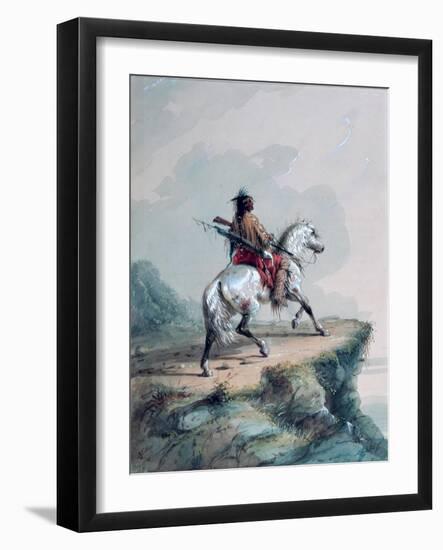 Crow Indian on the Lookout-Alfred Jacob Miller-Framed Giclee Print