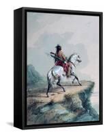 Crow Indian on the Lookout-Alfred Jacob Miller-Framed Stretched Canvas