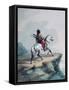 Crow Indian on the Lookout-Alfred Jacob Miller-Framed Stretched Canvas