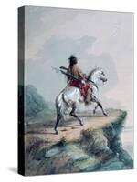 Crow Indian on the Lookout-Alfred Jacob Miller-Stretched Canvas