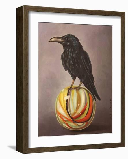 Crow on a Marble-Leah Saulnier-Framed Giclee Print