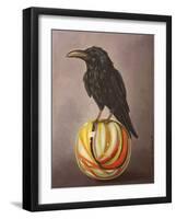 Crow on a Marble-Leah Saulnier-Framed Giclee Print