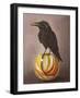 Crow on a Marble-Leah Saulnier-Framed Giclee Print