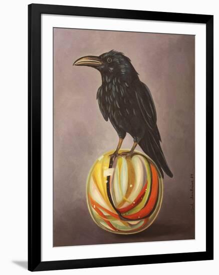 Crow on a Marble-Leah Saulnier-Framed Giclee Print