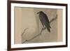 Crow on a Willow Branch-null-Framed Premium Giclee Print