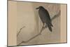Crow on a Willow Branch-null-Mounted Art Print