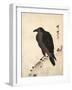 Crow Resting on Wood Trunk-Kyosai Kawanabe-Framed Giclee Print