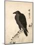 Crow Resting on Wood Trunk-Kyosai Kawanabe-Mounted Giclee Print