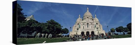 Crowd at a Basilica, Basilique Du Sacre Coeur, Montmartre, Paris, Ile-De-France, France-null-Stretched Canvas