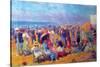 Crowd at the Beach-William Glackens-Stretched Canvas