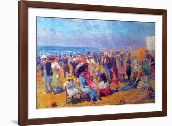 Crowd at the Beach-William Glackens-Framed Premium Giclee Print