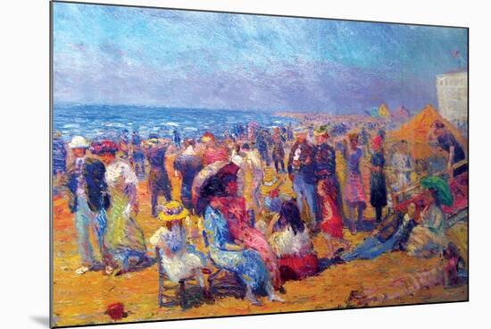 Crowd at the Beach-William Glackens-Mounted Premium Giclee Print