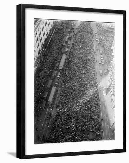 Crowd at Time Square for 1921 World Series-null-Framed Photographic Print