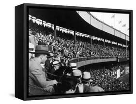 Crowd Attending a New York Yankee Baseball Game at Yankee Stadium-null-Framed Stretched Canvas