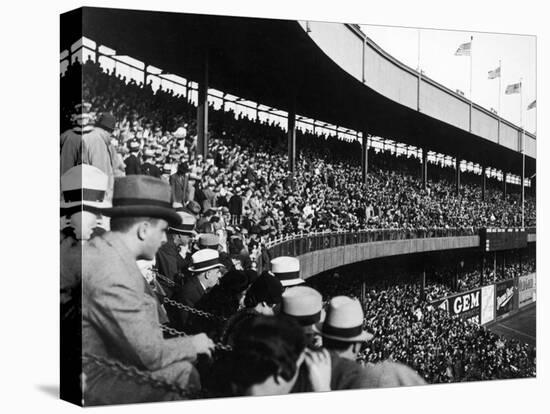 Crowd Attending a New York Yankee Baseball Game at Yankee Stadium-null-Stretched Canvas