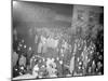 Crowd awaiting survivors from the Titanic, 1912-null-Mounted Photographic Print