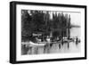 Crowd Boating and Bathing on the Lake - Payette Lake, ID-Lantern Press-Framed Art Print