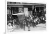 Crowd Gathered in Front of Butcher Shop During Meat Riot, New York-null-Framed Art Print