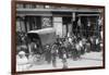 Crowd Gathered in Front of Butcher Shop During Meat Riot, New York-null-Framed Art Print