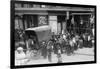 Crowd Gathered in Front of Butcher Shop During Meat Riot, New York-null-Framed Art Print