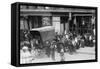 Crowd Gathered in Front of Butcher Shop During Meat Riot, New York-null-Framed Stretched Canvas