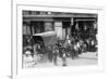 Crowd Gathered in Front of Butcher Shop During Meat Riot, New York-null-Framed Art Print