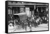 Crowd Gathered in Front of Butcher Shop During Meat Riot, New York-null-Framed Stretched Canvas