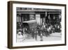 Crowd Gathered in Front of Butcher Shop During Meat Riot, New York-null-Framed Art Print