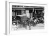 Crowd Gathered in Front of Butcher Shop During Meat Riot, New York-null-Framed Art Print