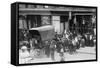 Crowd Gathered in Front of Butcher Shop During Meat Riot, New York-null-Framed Stretched Canvas