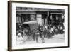 Crowd Gathered in Front of Butcher Shop During Meat Riot, New York-null-Framed Art Print