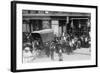 Crowd Gathered in Front of Butcher Shop During Meat Riot, New York-null-Framed Art Print