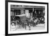 Crowd Gathered in Front of Butcher Shop During Meat Riot, New York-null-Framed Premium Giclee Print