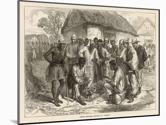 Crowd Gathers to Watch Two People Play the West African Game of Wharri-null-Mounted Art Print