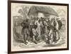 Crowd Gathers to Watch Two People Play the West African Game of Wharri-null-Framed Art Print