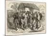 Crowd Gathers to Watch Two People Play the West African Game of Wharri-null-Mounted Art Print