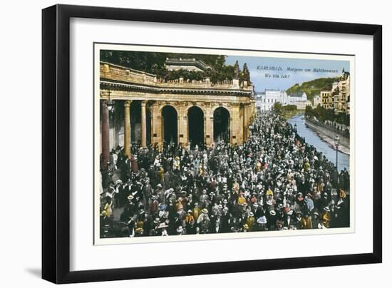 Crowd in Karlsbad, Germany-null-Framed Art Print