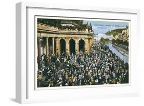 Crowd in Karlsbad, Germany-null-Framed Art Print