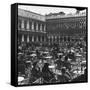 Crowd in Piazza San Marco. Tables at Cafe Florian in Foreground-Alfred Eisenstaedt-Framed Stretched Canvas