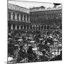Crowd in Piazza San Marco. Tables at Cafe Florian in Foreground-Alfred Eisenstaedt-Mounted Photographic Print