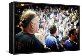 Crowd in Yankee Stadium Singing the Anthem at the Beginning of T-Sabine Jacobs-Framed Stretched Canvas