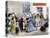 Crowd of Angry Women at the Door of a Bakery during the French Revolution-null-Stretched Canvas