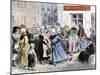 Crowd of Angry Women at the Door of a Bakery during the French Revolution-null-Mounted Giclee Print