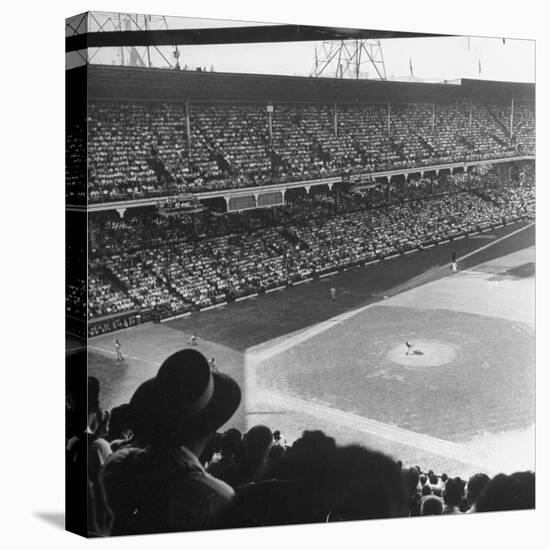 Crowd of Baseball Fans Attending Game at Ebbets Field-Ed Clark-Stretched Canvas