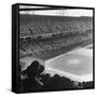 Crowd of Baseball Fans Attending Game at Ebbets Field-Ed Clark-Framed Stretched Canvas