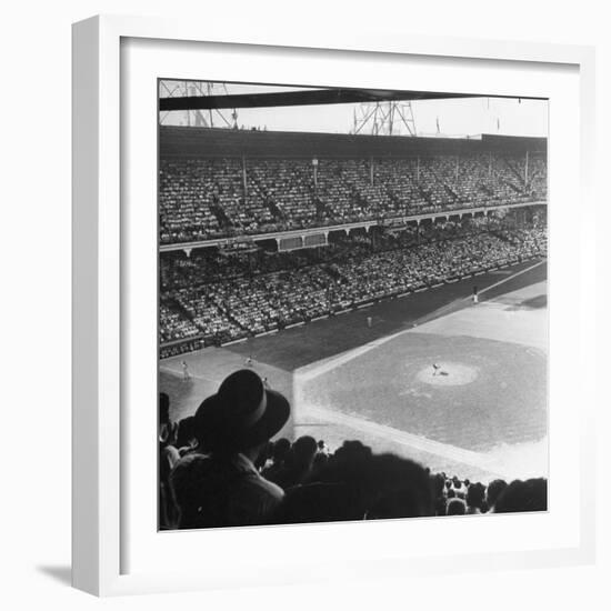 Crowd of Baseball Fans Attending Game at Ebbets Field-Ed Clark-Framed Photographic Print