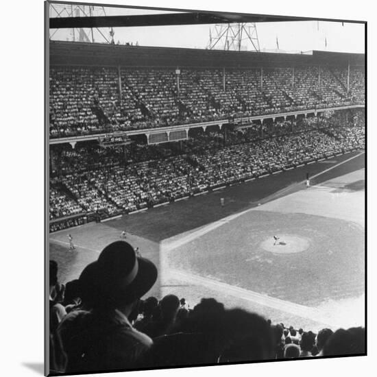 Crowd of Baseball Fans Attending Game at Ebbets Field-Ed Clark-Mounted Photographic Print