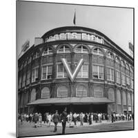 Crowd of Baseball Fans Lining Up to See Game at Ebbets Field-Ed Clark-Mounted Photographic Print